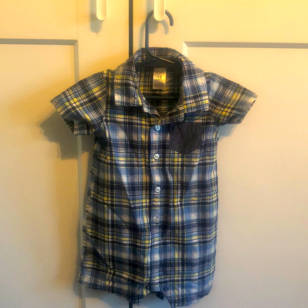 Carter’s blue plaid romper